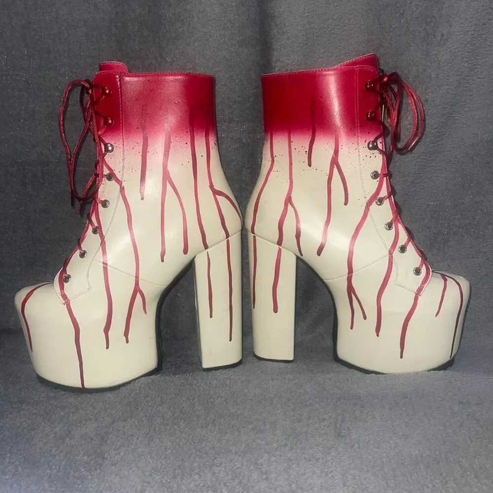 Trickz N Treatz Scream Queen Size 9 Women's Bloody Platform Boots